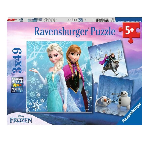 New sealed Ravensburger-3x49 Piece Puzzle Disney Frozen Winter Adventures - Picture 1 of 16